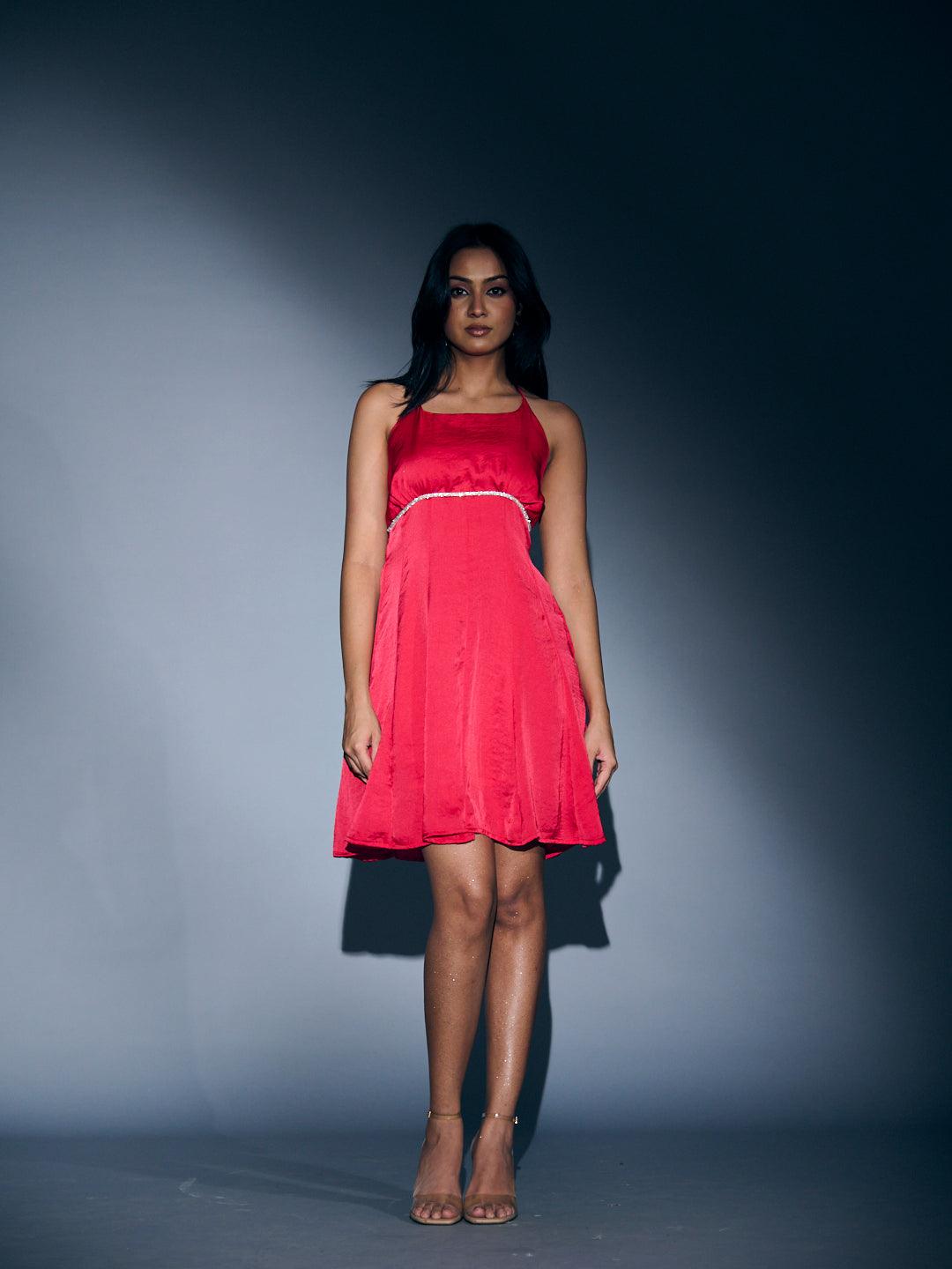Risate Dainty Day Mini Dress in Pink with a Flowy Silhouette for a Stylish Summer Look