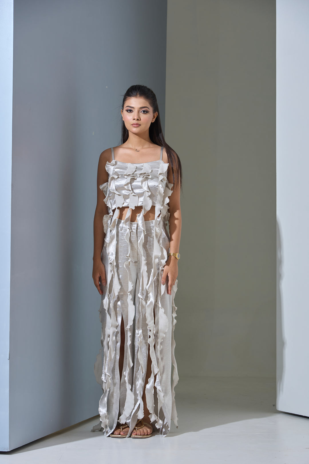 Risate designer women's western wear set in stylish layered design for a modern look