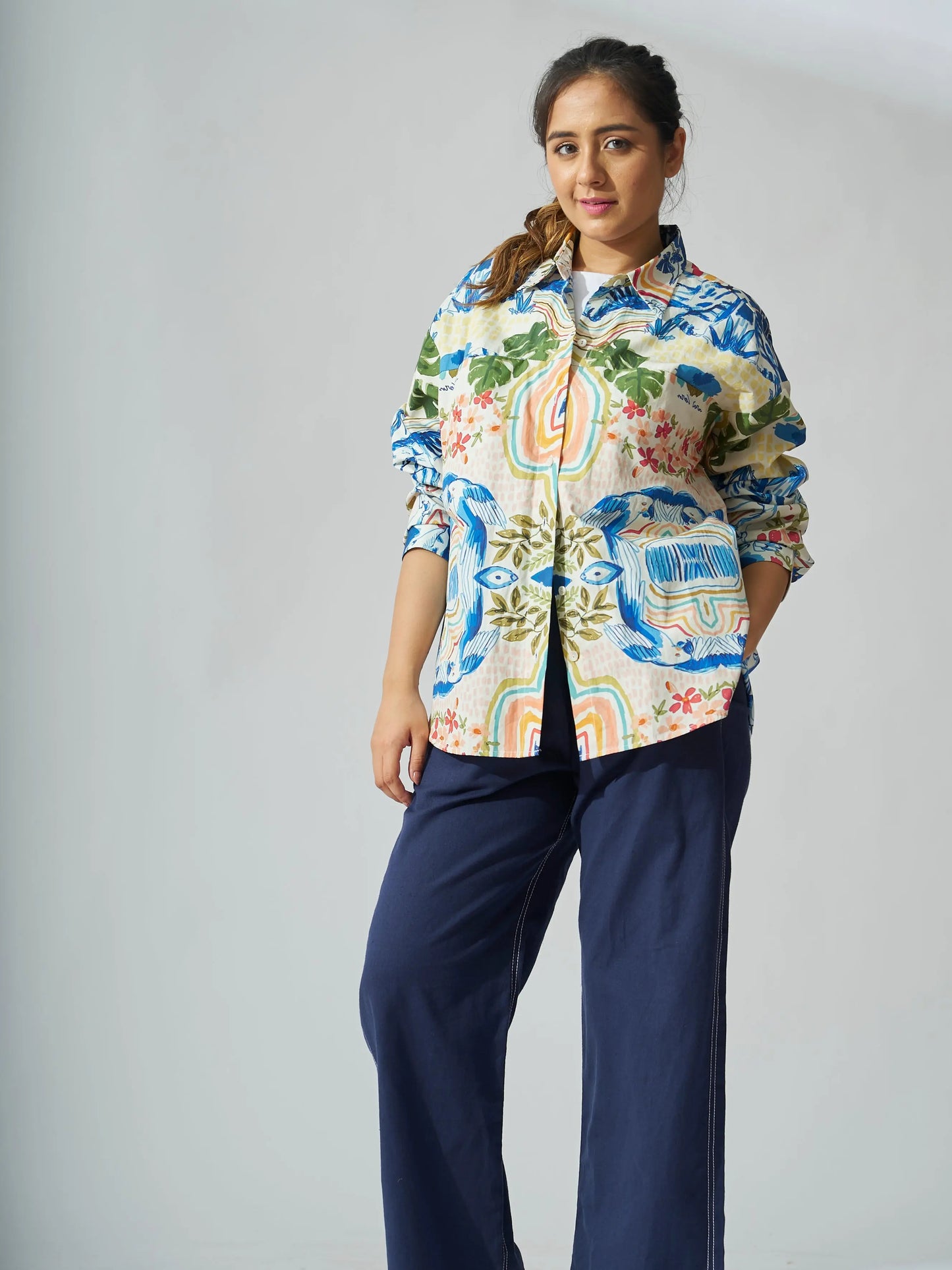 Personage Print Cotton Poplin Shirt - Risate