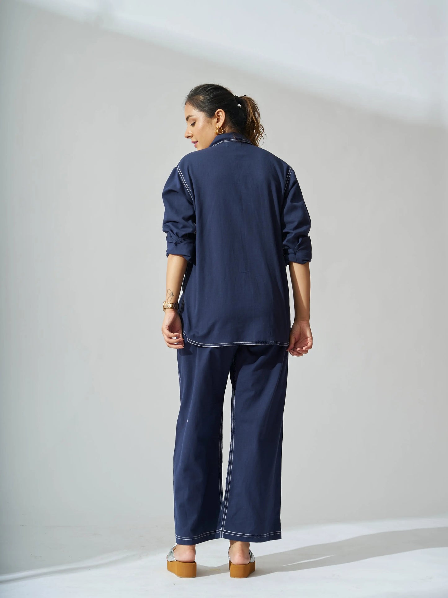 Classic Linen Shirt with Straight Fit Linen Pants Risate