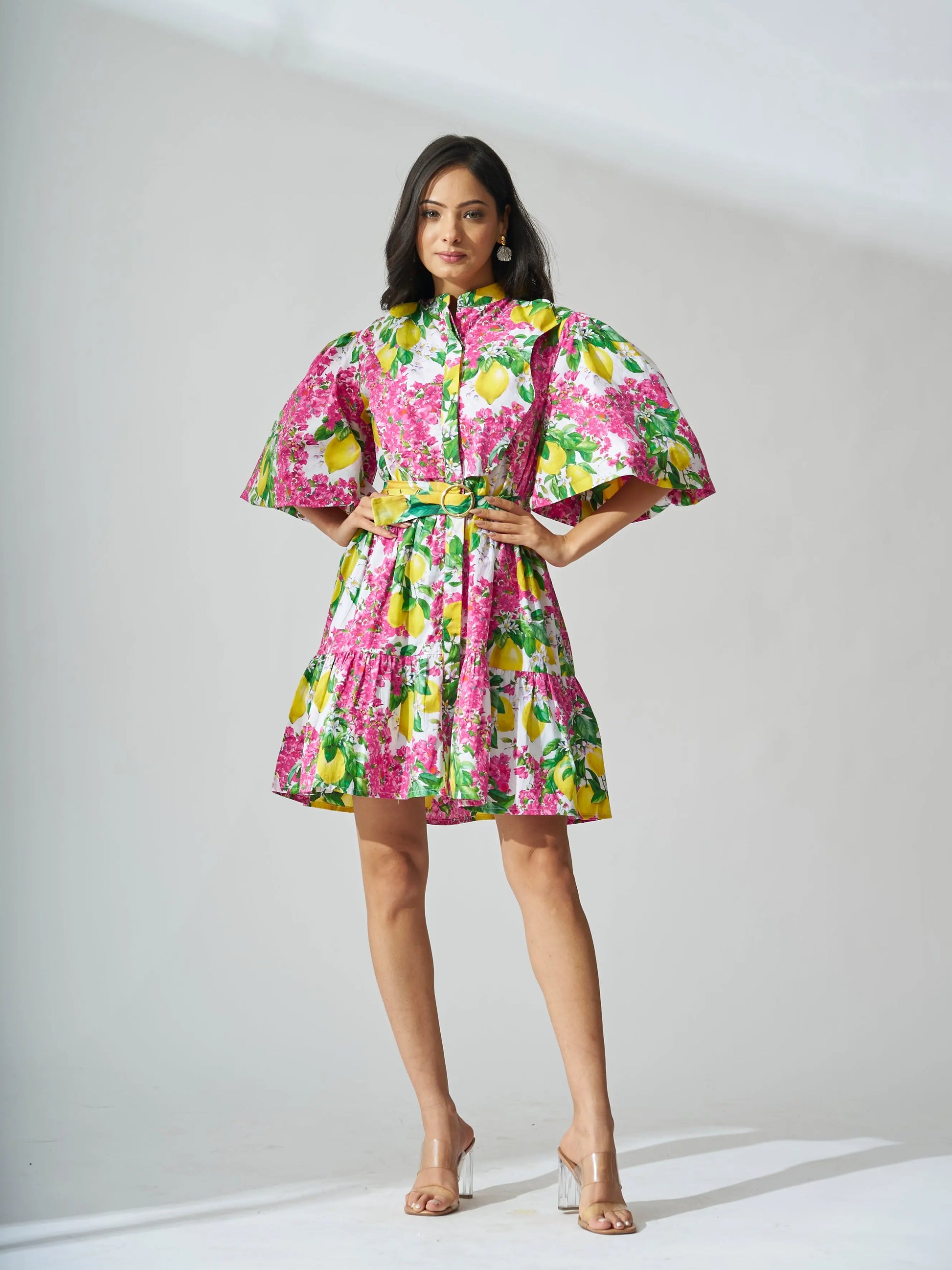 Lemon Ruffle Fantasy Mini Dress - Risate