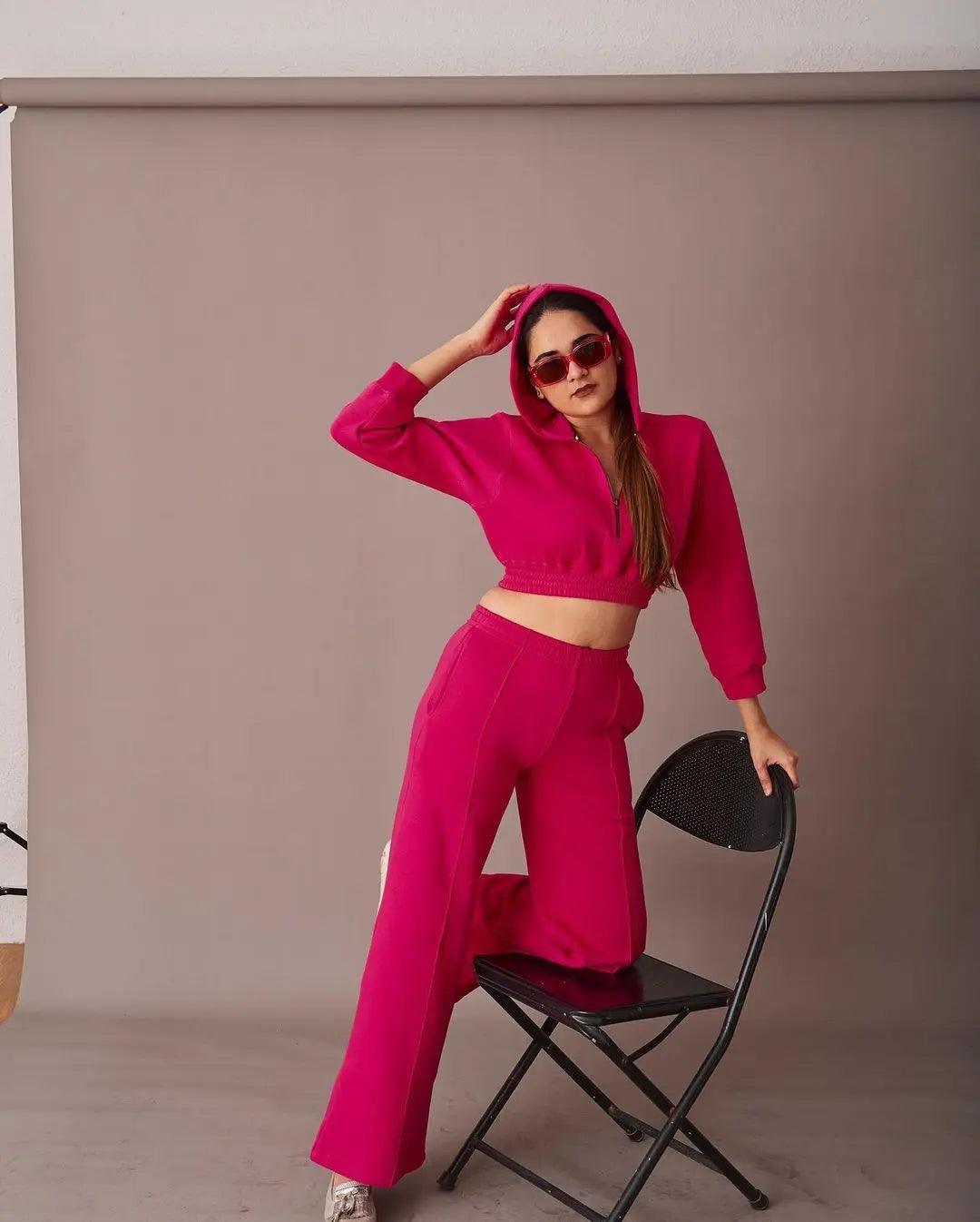 Flared Cotton Fleece Jogger Pants for women Risate