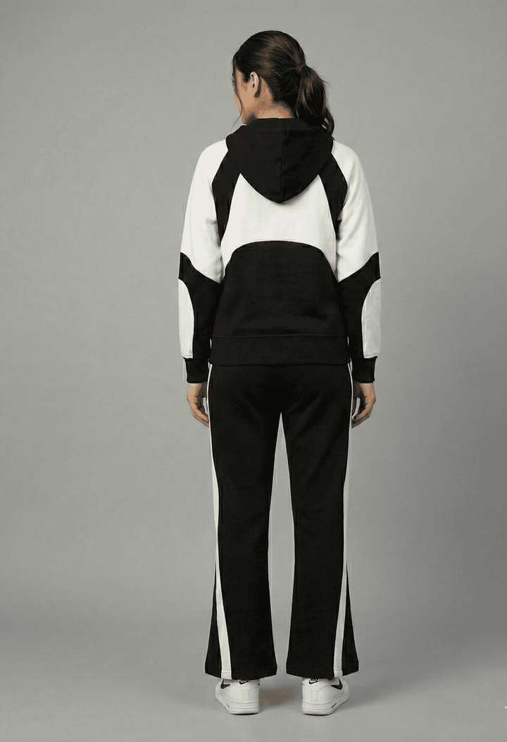 Risate women's monochrome tracksuit set featuring a stylish hooded jacket and matching pants