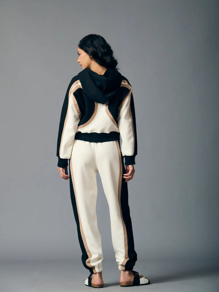 Risate women's two piece western set featuring a hoodie and matching pants with stylish design