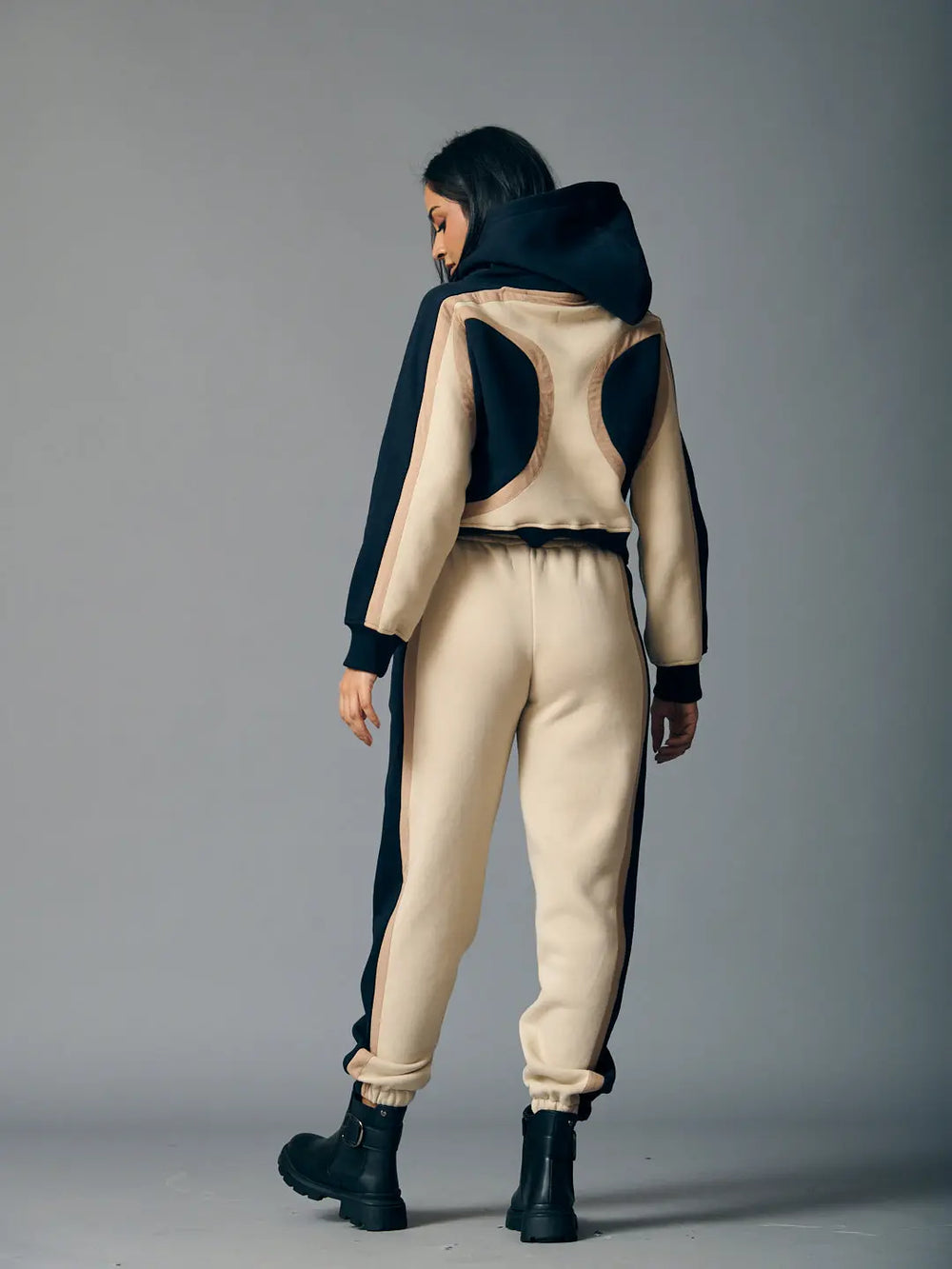 Risate women's two piece western set featuring a stylish cropped hoodie and matching joggers