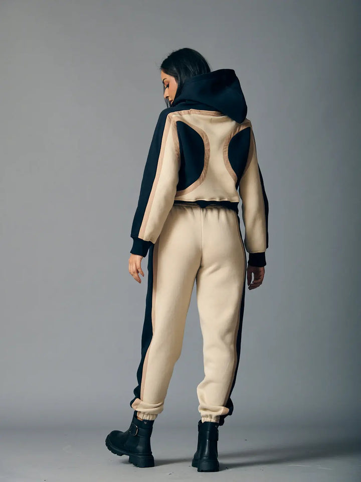 Risate women's two piece western set featuring a stylish cropped hoodie and matching joggers